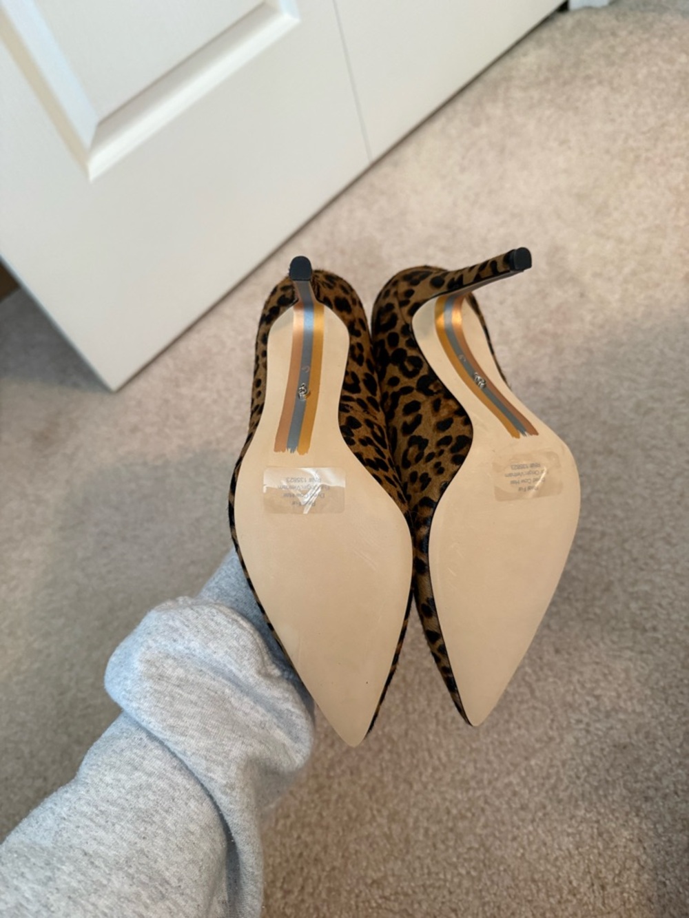 NWOB Sam Edelman Leopard Print Pointed Toe Stilettos - Brown/Black - Picture 8 of 9